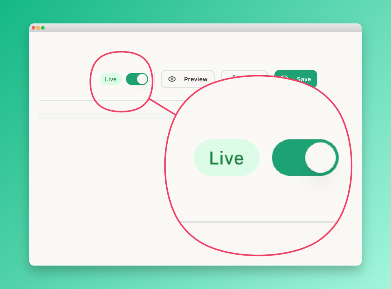 Live button