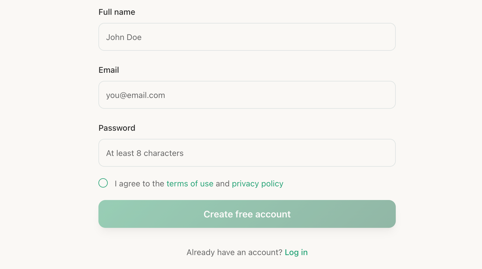 guesti sign up email field screenshot