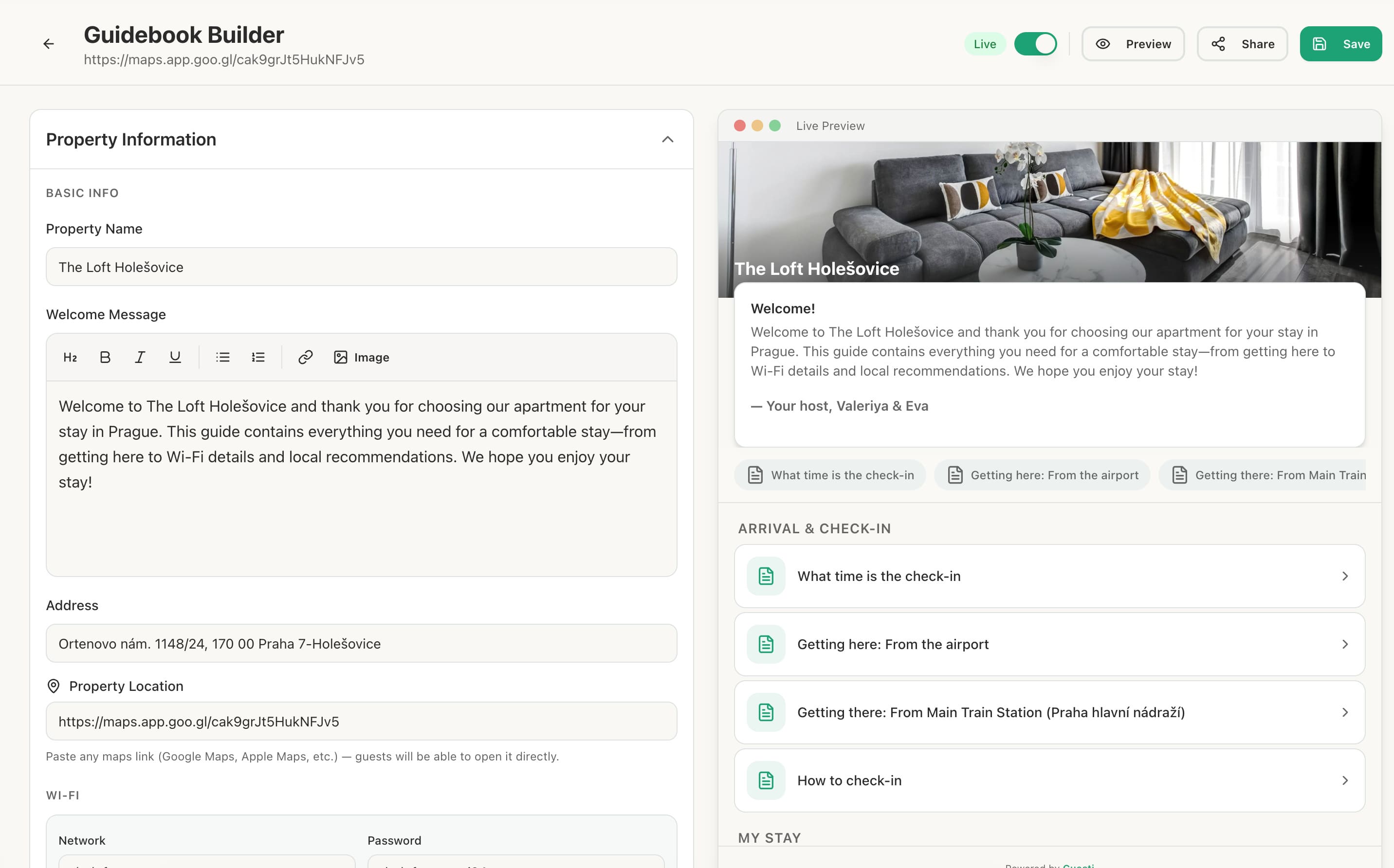 Screenshot: Portal Builder interface